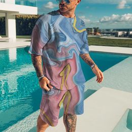 Men's Tracksuits Men's Clothes Oversized Summer T Shirts Shorts Suit For Men Tracksuit 3D Printed Pattern Top Tees Set Plus Size