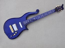 Navy Blue 6 Strings CNC Electric Guitar with Gold Hardware Upside Down Bridge