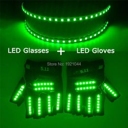 Other Festive Party Supplies Style LED Costume Suit Glasses Gloves Festival Performance Props Laser Light up Decor 220829