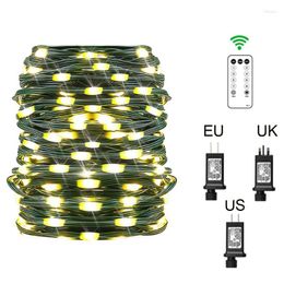 Strings LED String Lights 75ft 200 LEDs Plug In Fairy 8 Modes Low Voltage Christmas Decorative Lamp Twinkle Firefly