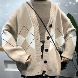 Women's Fur Faux Fur BETHQUENOY Sweter Casacos Femininos Inverno Argyle Cardigan Sweater Women Winter Clothes VNeck Sueters De Mujer Pull Femme 220826