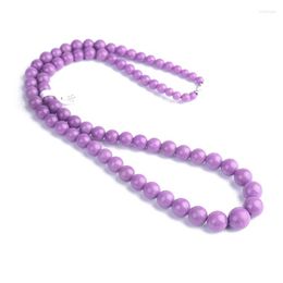 Pendant Necklaces Purple Mica Natural Crystal Necklace Round Beads Tower Chain Lucky For Women Mother Day Gift Fashion Jewellery