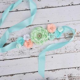 Belts Fancy Women Flower Sash Bridal Belly Belt Baby Shower Party Maternity Po Prop Wedding Bride