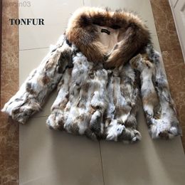 Women's fur Faux Luxury Large Collar For Women Outfit Real Rabbit Fur Jacket Dropshipping Customise Classic Overcoat WSR63 L220829