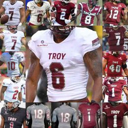 American College Football Wear College Football American Wear 2020 Troy Trojans Football Jersey NCAA College 5 Will Choloh 18 Reddy Steward 26 B.J. Smith 12 Jacob Fre