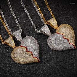 Pendant Necklaces 2Pcs Heart Pendent Couple Necklace Lovers Matching Friendship For Women Men Birthday Gifts Jewellery Accessories