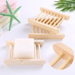 Soap Dishes 5/10Pcs Wood Dish Natural Bamboo Tray Holder Rack Durable Storage Organiser Plate Case Home Bathroom Accessories