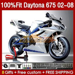 OEM Fairings For Daytona675 2002 2003 2004 2005 2006 2007 2008 Bodywork 148No.73 Daytona 675 R CC 675R 02 03 04 05 06 07 08 675CC 02-08 Injection Fairing Kit white pearl