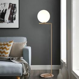 Floor Lamps Nordic Design Contemporary Art Deco 220V Led Flexible E27 Glass Bulb Metal Standing Living Room Indoor Lighting Gold Lamp