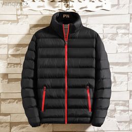 Männer Jacken Männer Winter Schwarz Casual Unten Jaquetas Neue Mode Mann Dicker Warm Fit Parka Stehkragen 4XL L220830