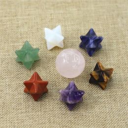 Pendant Necklaces Natural 7 Piece White Pink Quartzs Merkaba Star Stone Healing Chakra Crystal Plantonic Solids Geometry Set Home Decoration