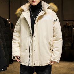 Jackets masculinos m-xxxxl Winter Warmfroof Buffer Snow espessou parka com rua de peles destacável 3xl L220830
