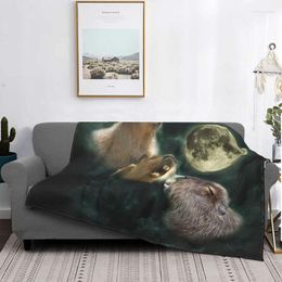 Blankets Capybara Blanket Fleece Printed Moon Breathable Soft Throw For Sofa Bedroom Plush Thin Quilt