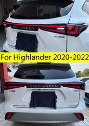 Car Tail Lights for Toyota Highlander 20 20-2022 Rear Fog Lights Brake Full LED Turn Signal Taillights Upgrade