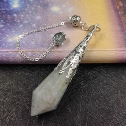 Pendant Necklaces High Quality Natural Labradorite Pendulum For Dowsing Stone Healing Crystals Pendule Chakra Crystal