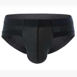 Underpants Mens Sexy Briefs Breathable Fashion U Convex Pouch Underwear Male Ice Silk Lingerie Calzoncillo Hombre B606