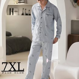 Men's Sleepwear Large 5XL Spring Summer Pyjamas Sets Men High Qualtiy Lounge Wear Pyjamas Pijama 7XL Male Nightwear Home Clothes 220830