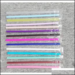 Drinking Straws Fda Certification Food Grade 24.5Cm Straight Reusable Colored Plastic Drinking Sts Eco-Friendly Pp Drink St Jqoy2 Dro Ot19V