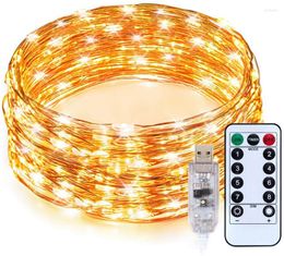 Strings 5/10/20M String Copper Wire LED Christmas Light Ourdoor Remote Fairy Lights Battery/ USB Garland For Party Home Wedding Decor