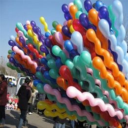 Christmas Decorations 50Pcs bag Screw Thread Latex Balloon Long s Spiral s Magic Air For Modelling Birthday Wedding Party Decor 220829