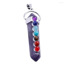 Pendant Necklaces 6PCS Six Angle With Seven Color Of Natural Stone Fashion Jewelry Gifts