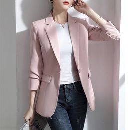 Women's Suits Blazers Women Blazer Korea Casual Slim Jackets Work Coat Outerwear Fashion Autumn Career Female Jacket Office Lady 220830