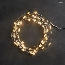 battery operated leds Canada - Strings LED 40 Star Fairy Lights Battery Operated On 10ft Long Silver Color Copper Wire String For Outdoor Indoor Xmas Party Use