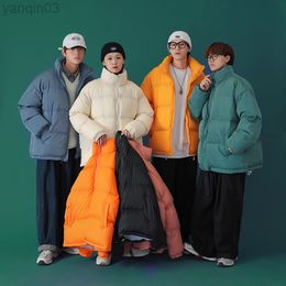 Jackets masculinos Warm Winter 2021 de espessura cor de cor de vento sólida de cor sólida