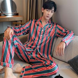 Men's Sleepwear Comfortable Men Pyjamas Plus Size 3XL 4XL 5XL Short Sleeve Casual Night Wear autumn Silk Boy Pyjama Sets Leisure Set 220830