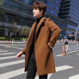 Men's Jackets Trench Coats For Men Winter Wool Blends Overcoats Business Casual Long High Quality Slim Fit Size5XL L220830