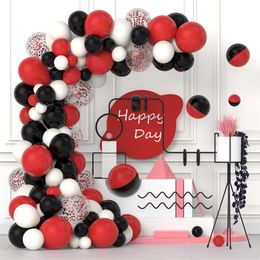 Party Decor Red Black White Balloon Garland Arch Kit Confetti Latex Balloons Circus BBQ Graduation Baby Shower Birthday Supplies MJ0787