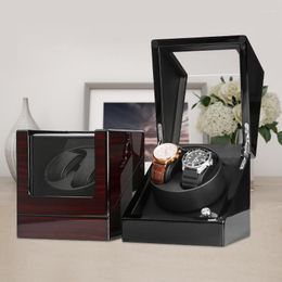 Watch Boxes 2 0 Unique Automatic Wood Winder Box Ostrich Veins Leather Winding Storage Collection Display Motor