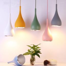 Pendant Lamps Modern Macaron Aluminum LED Lights Lighting Loft Living Dining Room Home Decor Lamp Nordic Kitchen Hanging