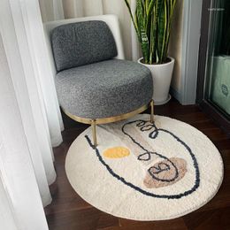 Carpets Round Tatami Parlour Mat Velvet Anti-Slip Bath Rugs Water Absorption Doormat Living Room Floor Rug Hallway Carpet Tapis De Bain