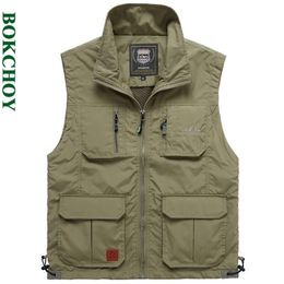 Mens Vests Thin Outdoor Quickdrying Sleeveless Jacket Pography Fishing Multipocket Casual Men Vest Army Green Workwear 7838 220829