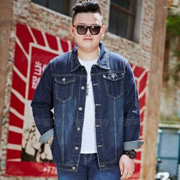 Men's Jackets Plus Size L-8XL Men's Jacket Spring Autumn Simple Loose Casual Denim Coat Big Clothing For 150kg Fat Guy Veste Homme