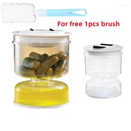 Storage Bottles Organisers Pickles Jar Dry And Wet Dispenser Pickle Olives Hourglass Cucumber Container For Kitchen Juice Separator Tool