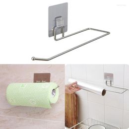 Hooks Stainless Steel Home Non-perforated Wall Mounted Paper Storage Holder Sticky Hook Bath Room Kitchen Tissue Towel Rack