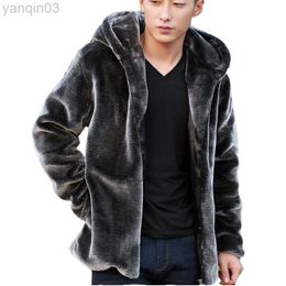 Men's Jackets Solid Colour Fashion Casual Coat Fur 2020 New Winter Warm Imitation Rex Rabbit NBH631 L220830