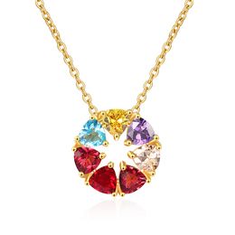 Sweet Necklace Colourful diamond zircon women short collarbone chain Girls party Jewellery birthday gift