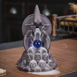 Fragrance Lamps Ceramic Incense Burner Smoke Backflow Holder Censer With Lucky Crystal Ball Creative Home Decor Gifts