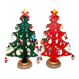 Creative DIY Wooden Christmas Tree Decoration Xmas Trees Table Desk Gift Ornament 20220930 E3