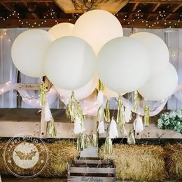 Christmas Decorations 5 36inch Big Matte White Latex Balloons Macarone Colour Inflatable Helium Balloon Birthday Party Wedding Kids Toys 220829