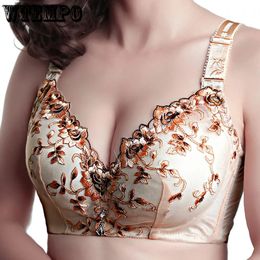 Bras Floral Sexy Push Up Bra for Women Plus Size Underwear Lingerie Thin Wire Free D Bralette Woman 220902