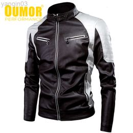 Men's Jackets Oumor 2020 Winter New Casual Motor Thick Fleece Leather Autumn Outdoor Fashion Biker Warm Pu Jacket L220830
