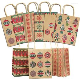 Gift Wrap Christmas Articles Thicken Bag Handbag Food Packaging Kraft Paper Cow Card Shopping Hand Carry