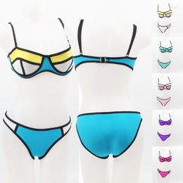 Bikinis Set All Female Favourite Neoprene Bikini Most Swimwear 2022 Summer Sexy Women's Patchwork Push Up Swim Wear Bath Clothes