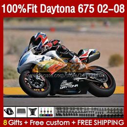 Injection Fairings For Daytona-675 02-08 Daytona 675 R 675R 02 03 04 05 06 07 08 Bodywork 148No.37 Daytona675 2002 2003 2004 2005 2006 2007 2008 OEM Body Kit white glossy