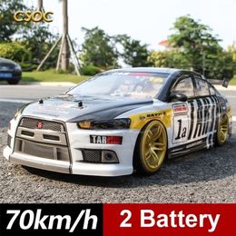 ElectricRC Car CSOC RC Racing Drift 70 kmh 110 Remote Control Oneclick Acceleration In Double Battery Big Offroad 4WD Toys for Boys 220830