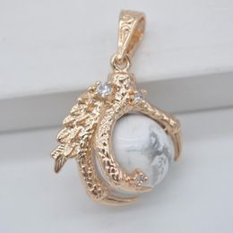 Pendant Necklaces White Howlite Bead Dragon's Talons GEM Jewelry S921